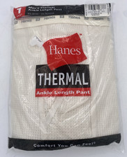Vintage 2001 Brand New Hanes Ankle Length Thermal Pants Long Johns Mens Sz Large