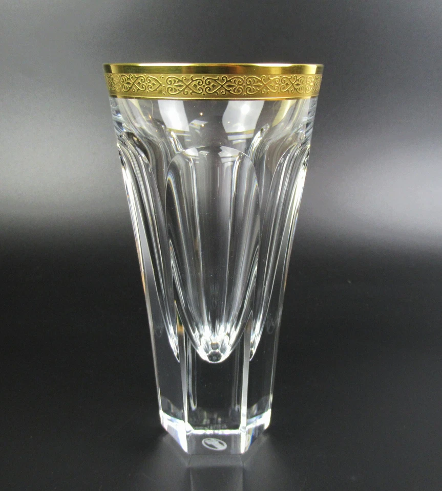 Moser Trinkglas Serie Jubilee signiert Goldrand Luxury Drinking Glass 15,5cm