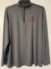 Alabama Crimson Tide Colosseum Pullover Long Sleeve Mens XL Gray Quarter Zip