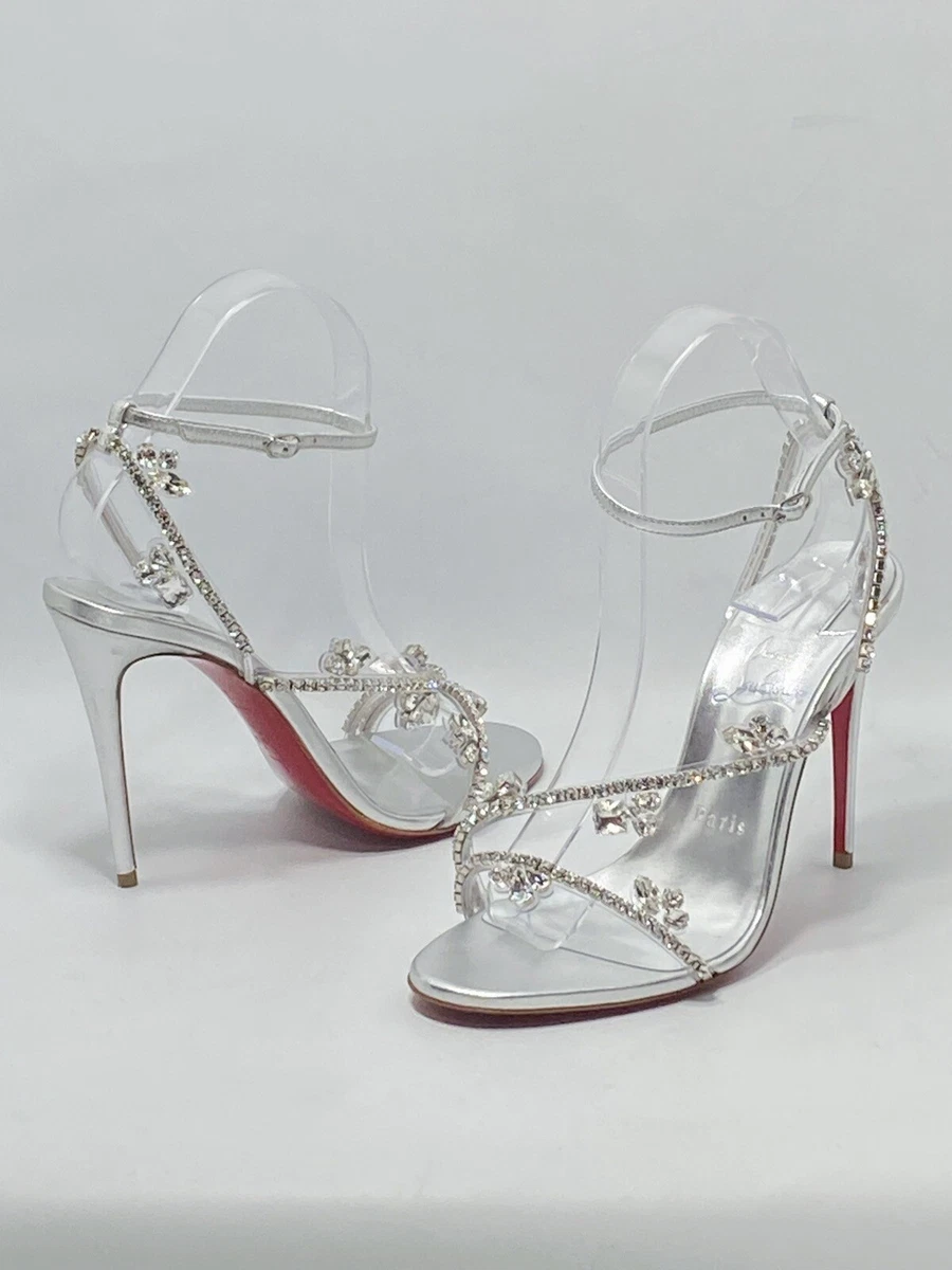 Christian Louboutin Joli Queen 100 Crystal-Embellished Ankle-Strap