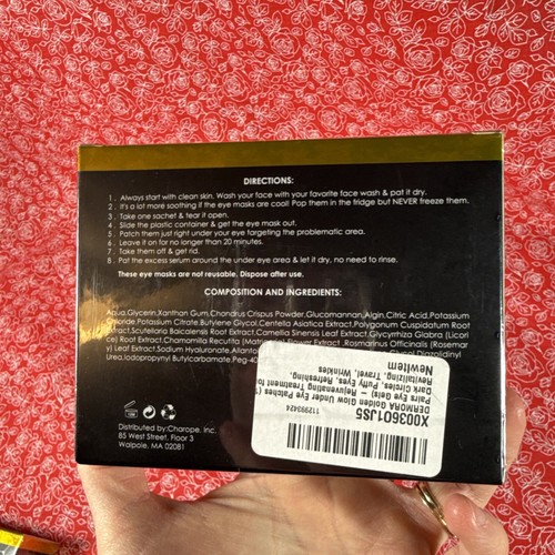 DERMORA Golden Glow Under Eye Patches 15 Pairs Eye Gels Rejuvenating Treatme R1 - Picture 2 of 4