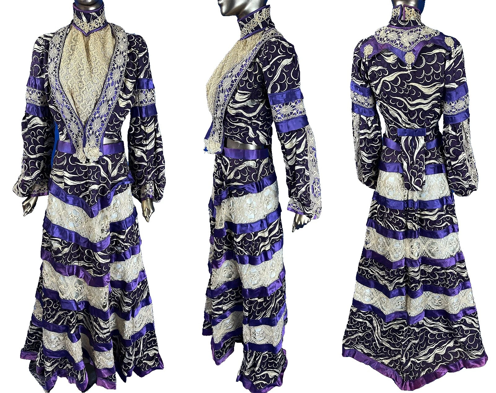 Handmade Formal 100% Silk Vintage Clothing, Shoes & Accessories