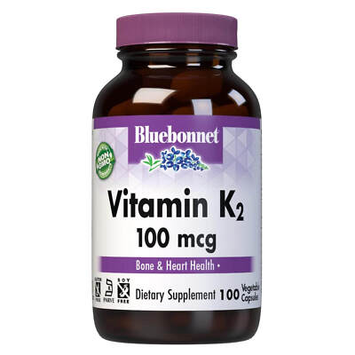 Bluebonnet Vitamin K2 100 Mcg 100 Vegetable Capsules, Heart Health