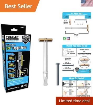 SNAPTOGGLE BB Toggle Anchor with Bolts, Zinc-Plated Steel Channel, Made in , ...