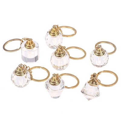Fashion Crystal Aromatherapy Bottle Pendants Glass Essential Oil Bottle Keych-ym