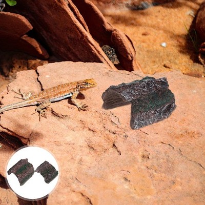 4Pcs Reptile Hideout Cave with Realistic Bark Design for Lizard Snake Tank Decor