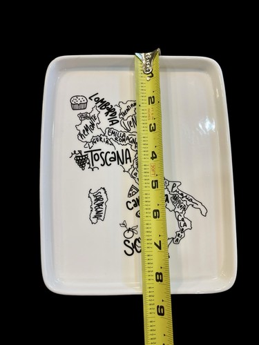 Borgo de’ medici ITALIA Mapa Blanco Porcelana Cerámica Bandeja para Servir NUEVO - Imagen 4 de 9