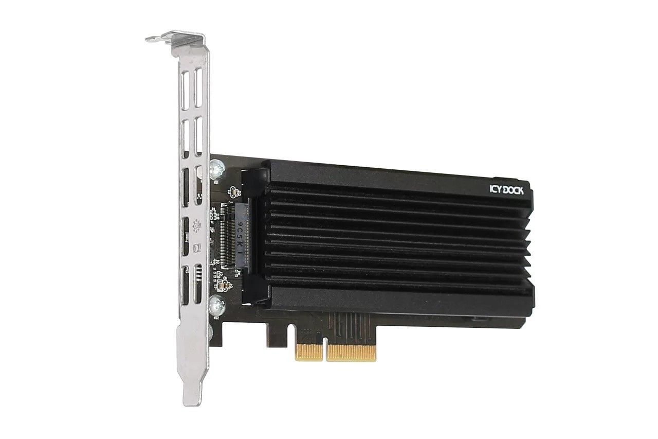 ICY DOCK MB987M2P-1B M.2 NVMe SSD to PCIe 4.0 x4 Adapter with Heat Sink