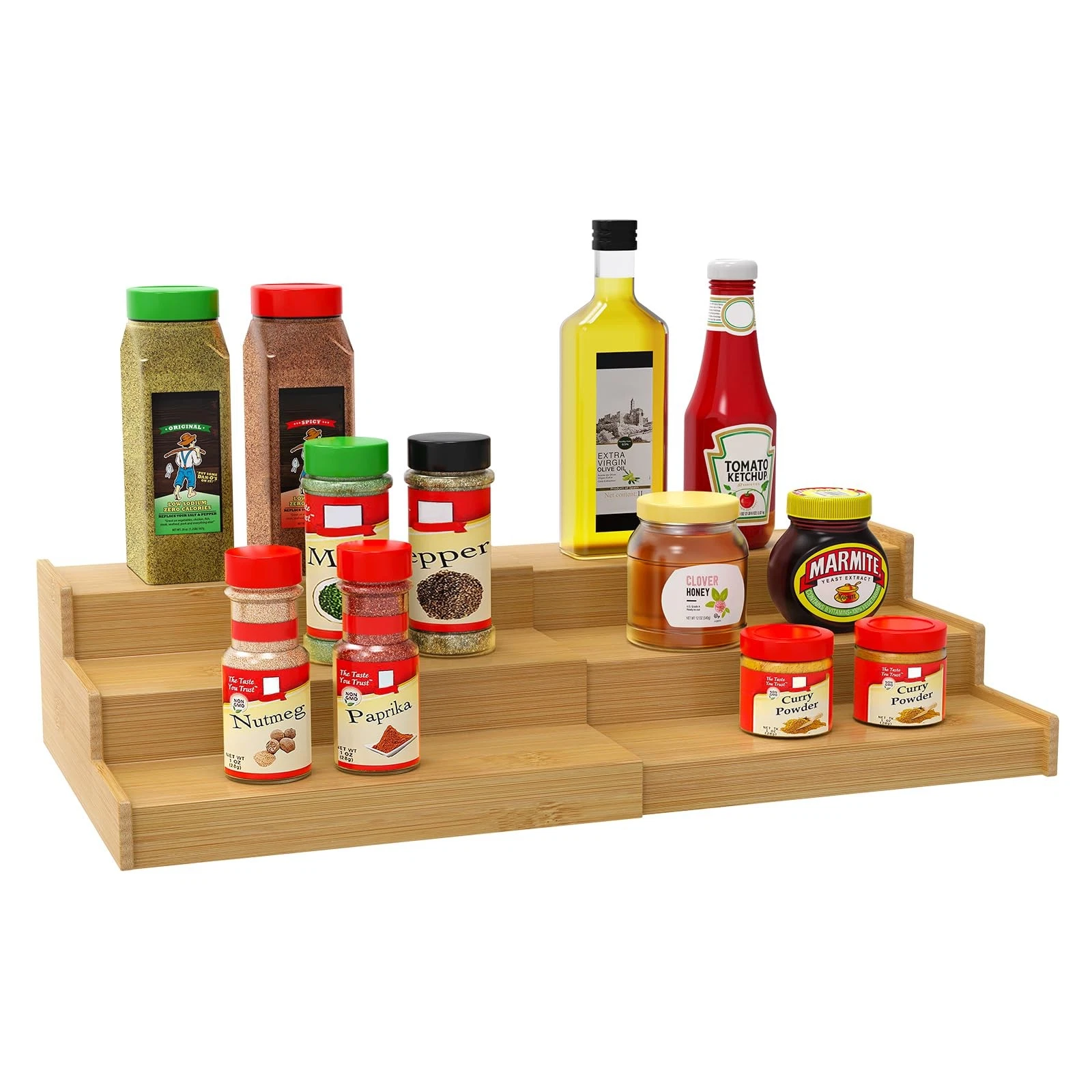 Spice Rack Organizer for Cabinet, 3 Tier Expandable Spice Storage for Kitchen...
