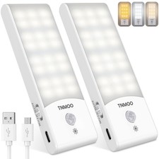 2 x Indoor Motion Sensor Lights USB Rechargeable LED Night Light with 3 Modes