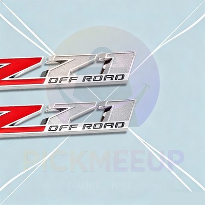Pair Front Door Side For z71 Off Road Emblems Left & Right 2017-2023 Red Chrome