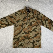Starter Pullover Fleece 1/4 Zip Camo Pullover Mens Small Camouflage Long Sleeve