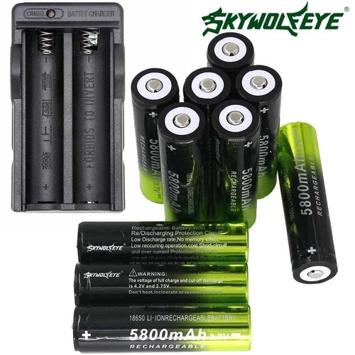 SKYWOLFEYE 3.7V Rechargeable Li-ion Battery Button Top Cell For LED Flashlight