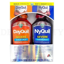 Vicks DayQuil & NyQuil Severe Cold & Flu Medicine Liquid 24oz