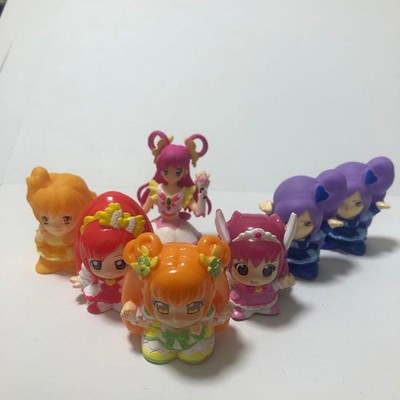 Pretty Cure 7 Stück Fingerpuppen Gacha Figuren PVC gebraucht Set Scooping Mis...