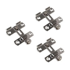 3Pcs Durable Stainless Steel Door Safety Lock Metal Bolt for Home Silver