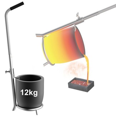 MMasters 12kg Crucible and Tongs Rack for Smelting Metal with a Silicon Carbi...