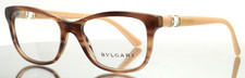 BVLGARI 4133-B 5240 Brown Womens Rectangle Full Rim Eyeglasses 52-17-140 B:38