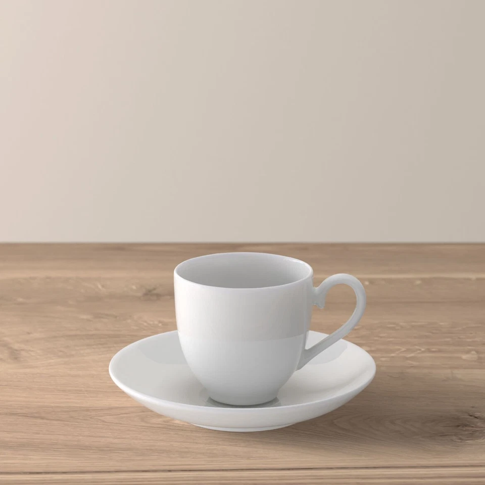 Villeroy & Boch Royal Tazza Espresso 100 ml Avec Soucoupe 12 cm Porcelaine Blanc - Photo 1/1