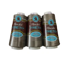 Maxi-Lock Stretch Serger Cone Nylon Thread 2000yd Each. Beige 3 PACK. New.
