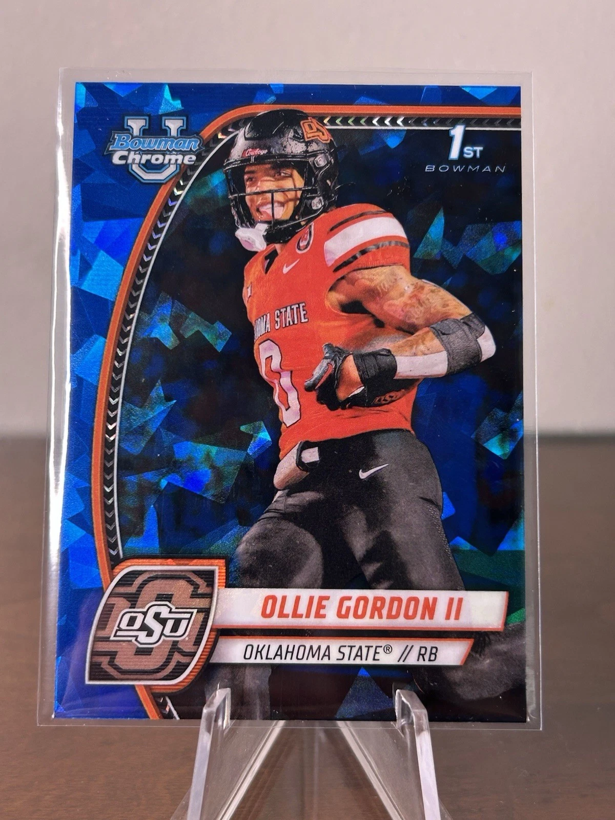 2024 Bowman Chrome U Sapphire OLLIE GORDON II 1st Bowman #197 Oklahoma State