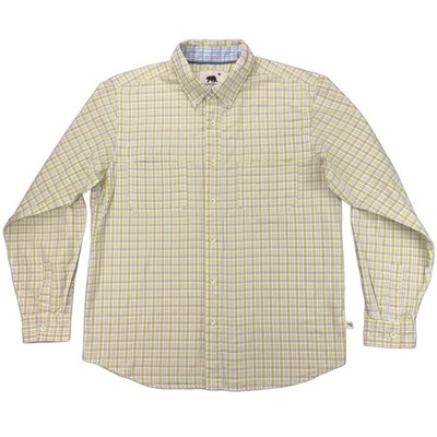 Dakota Grizzly Yellow Plaid Long Sleeve Shirt Mens Large Button Down Cotton Blnd