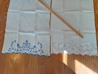 set of two vintage huck cloth towels 36 x 20 inches pink, blue — photo 4