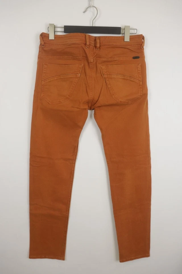 Pantalones de mezclilla DIESEL IAKOP naranja lavado 0111D elásticos regulares ajustados cónicos talla 31 Foto 3 de 4