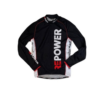 RePower Langarm Radtrikot Herren L schwarz rot weiß Full Zip sportlich