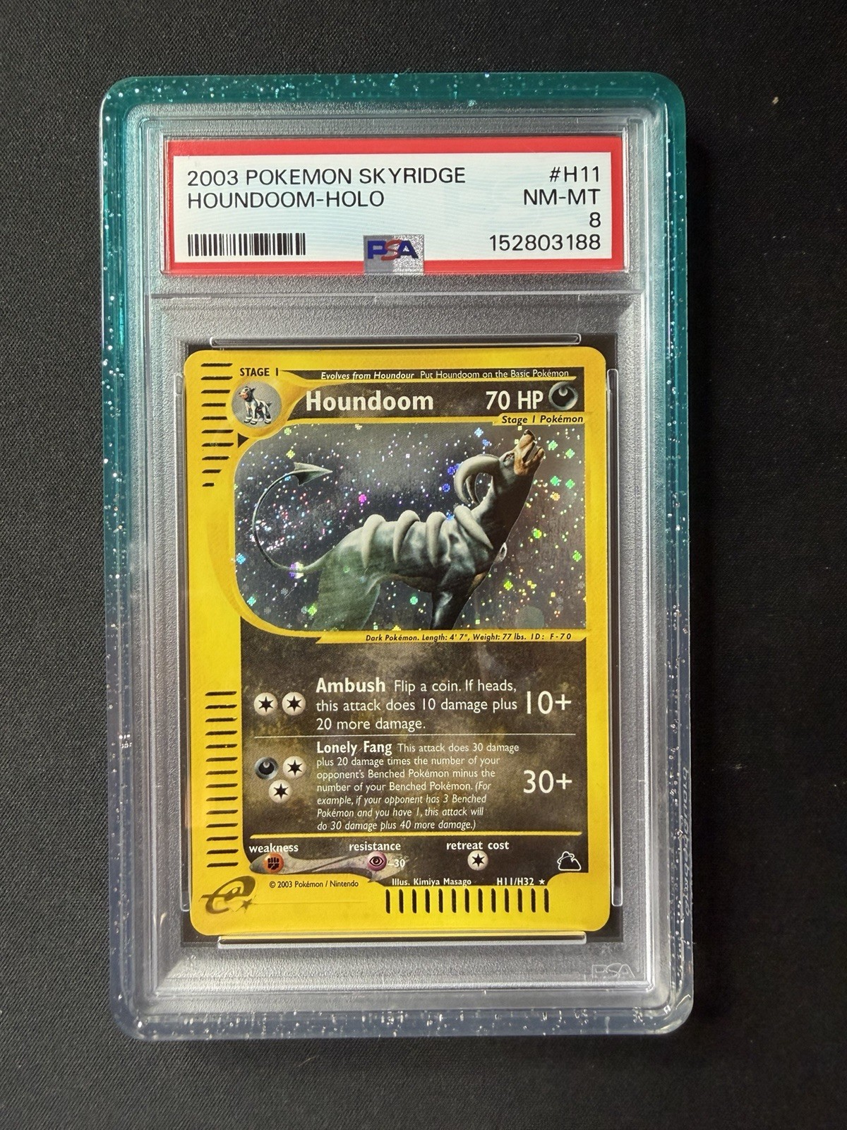 Pokémon Skyridge Houndoom Holo Rare H11/H32 PSA 8 💫SWIRL💫