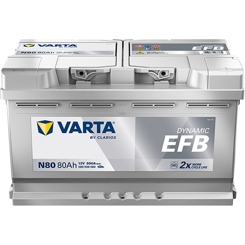 Varta 580500080K262 Varta EFB 12V 80Ah 800A für ALFA ROMEO ALPINE AUDI BMW