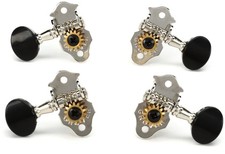 Grover 9NB Sta-Tite Ukulele Tuners - Nickel w/Black Buttons