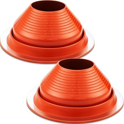 2 Pieces Pipe Flashing Boot #7 6-11 Inch Silicone High Temp Roof Jack Round Base