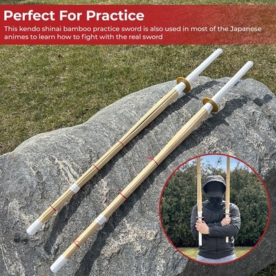Dual Kendo Shinai Bamboo Practice Katana Set - for Martial Arts