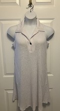 J Valdi Women’s White Knit Sleeveless Sheath Dress Stripes Size XL