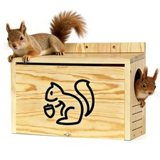 Widened Medium Wooden Squirrel House for Outside