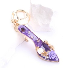 Purple Enamel High-heel Keychain: Elegant Decor Accessory, Charming Gift