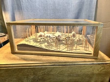 Vintage Architectural Model - Multi Building/Topography - Rare in Display Case