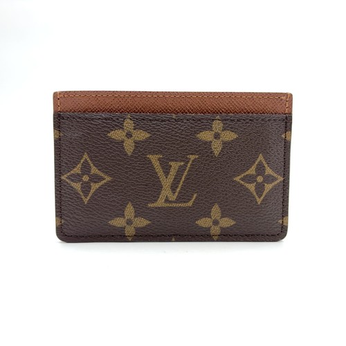 LOUIS VUITTON porto cult Sampur monogram card case Brown Leather PVC M61733