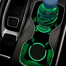 2pcs Night Light Car Cup Holder Mat Drink Coaster Pad Trim Auto Accessories