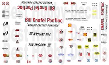 TIN INDIAN III Bill Knafel Pontiac NHRA 1/64th HO Scale Slot Car Decals