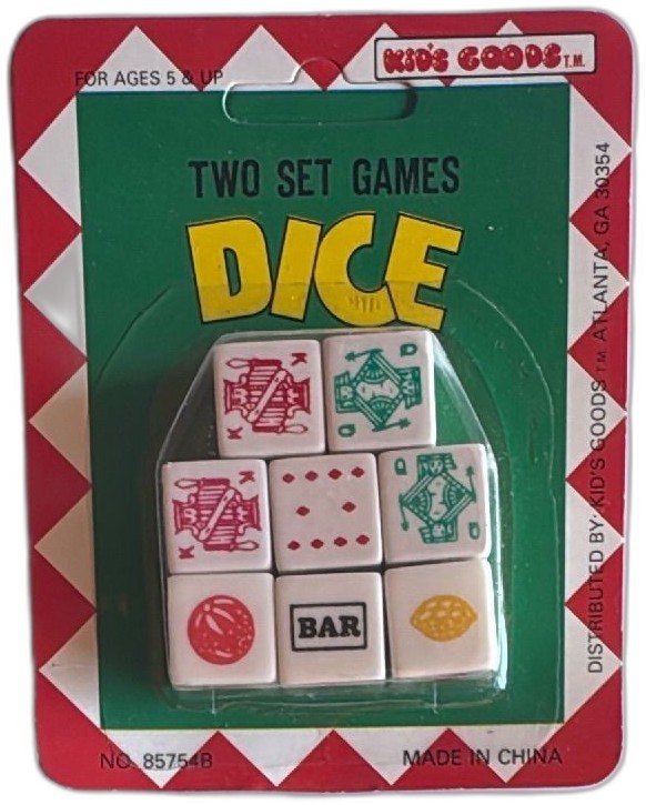 Kids Goods Two Set Games Dice Vintage Casino Fruit King Bar Unopened Package