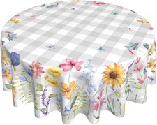 Waterproof Floral Tablecloth Heat Resistant Spring Summer Dining Table Cover