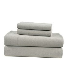 100 Cotton Flannel Sheet Set - Brushed for Extra Softness - Queen Silver