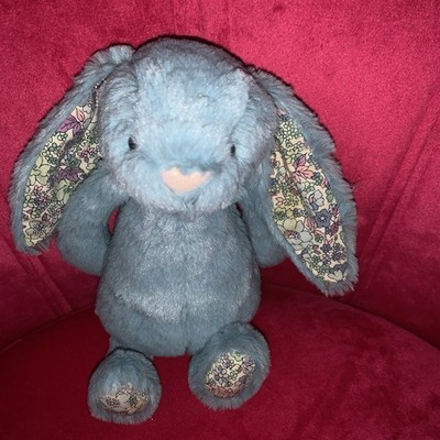 Jellycat Small Bashful Blossom Aqua Bunny   Neu ohne Etikett extrem schön 