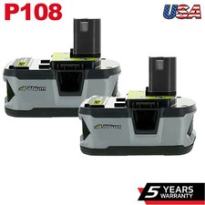 2PACK For RYOBI 18V 8.0Ah P108 High Capacity Battery 18Volt Lithium-Ion One Plus