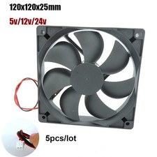 5pcs DC 5V 12V 24v 120mm 12cm 12025 Fan Brushless Cooling 2PIN PC Case Cooler