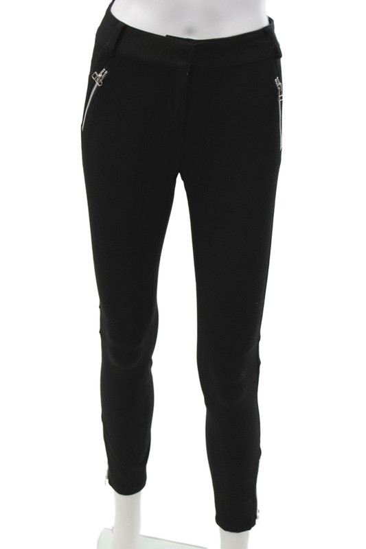 Veronica Beard Womens Ankle Biker Pants Black Button Size 0