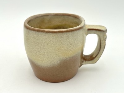 Frankoma Pottery Mug PLAINSMAN BROWN  VINTAGE 1950's 5C Ridged Handle, 8 Oz.