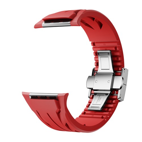 Bracelet Silicone Avancé Boucle Papillon Métal pour Apple Watch Ultra 10 9 8 7 6 5 - Photo 57 sur 62